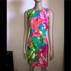 Tropical Print Tank Dress Sz 10P Resort wear